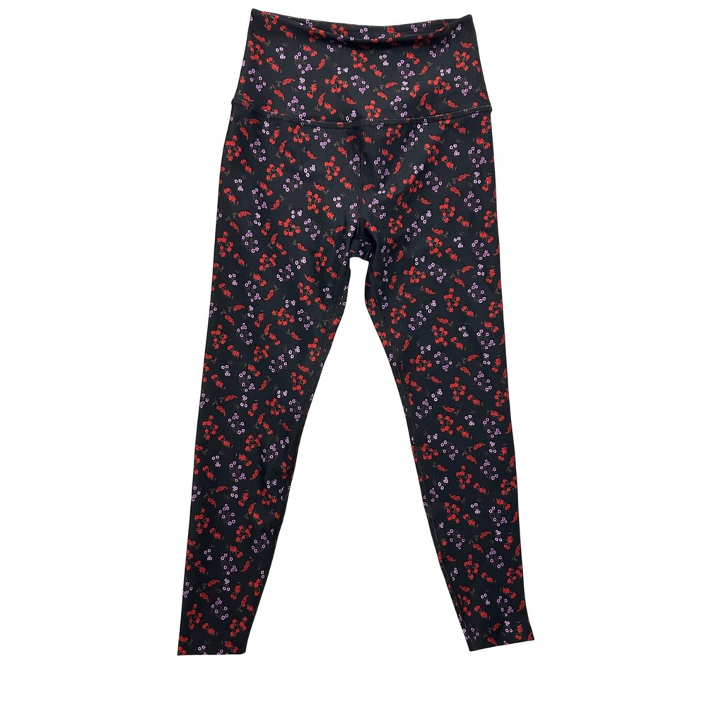Beyond Yoga Women Leggings M Black Floral High Rise Stretch Yoga Athleisure